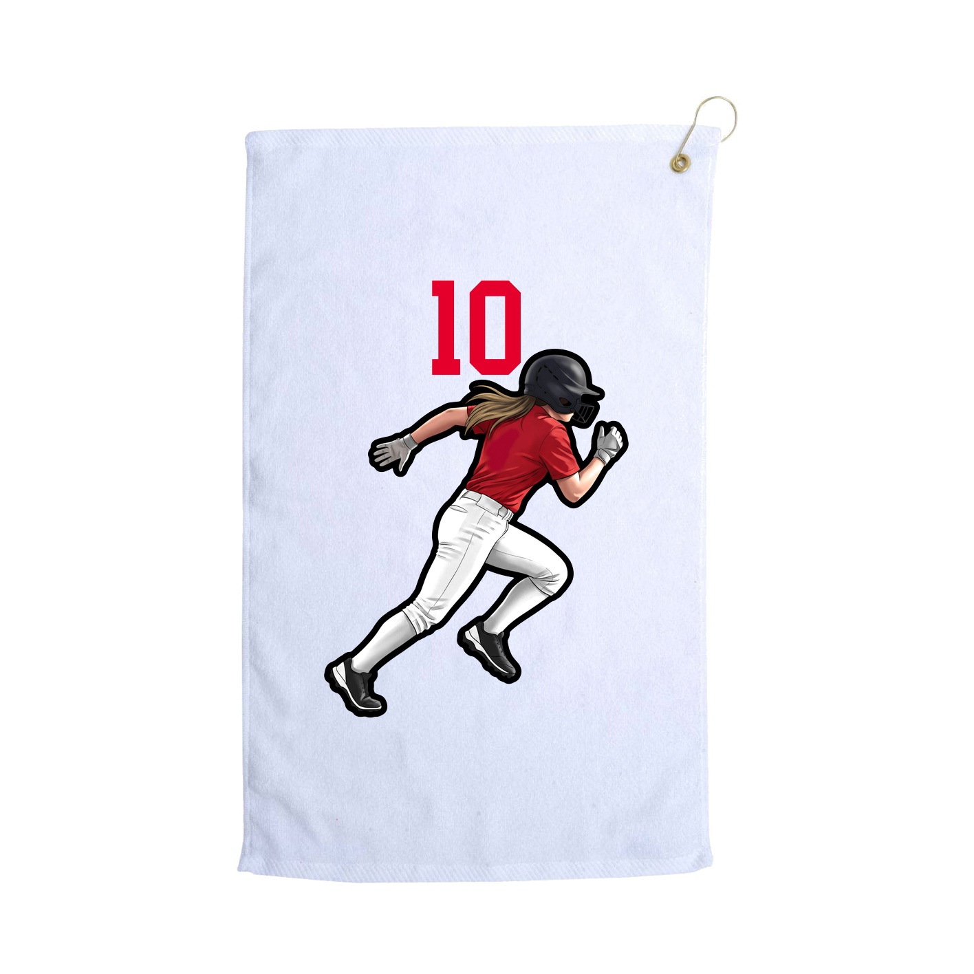 Golf Towel — Number Top in White