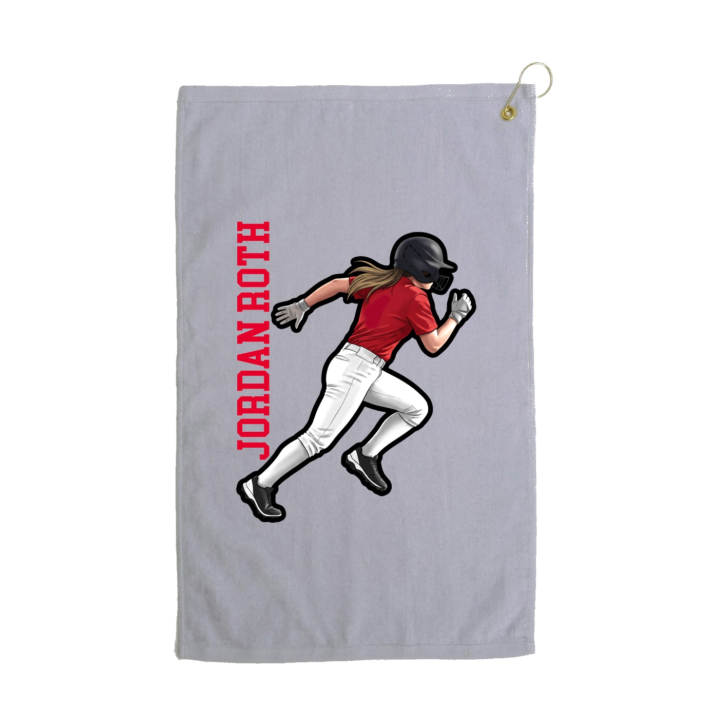 Golf Towel — Name Vertical in Grey