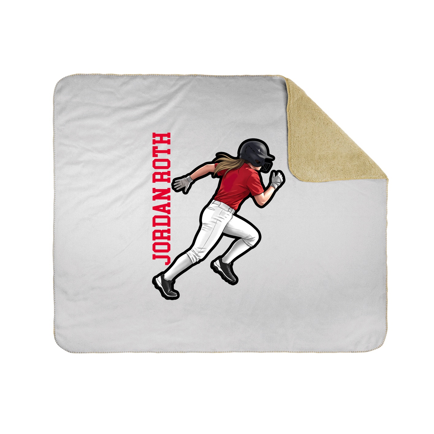 Throw Blanket — Name Vertical in White