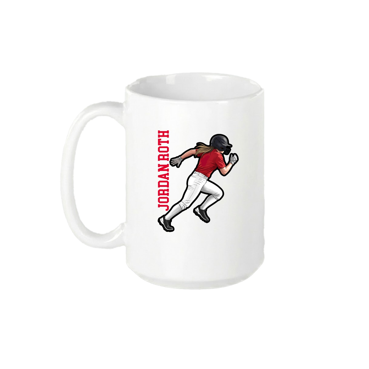 15oz Coffee Mug — Name Vertical in White