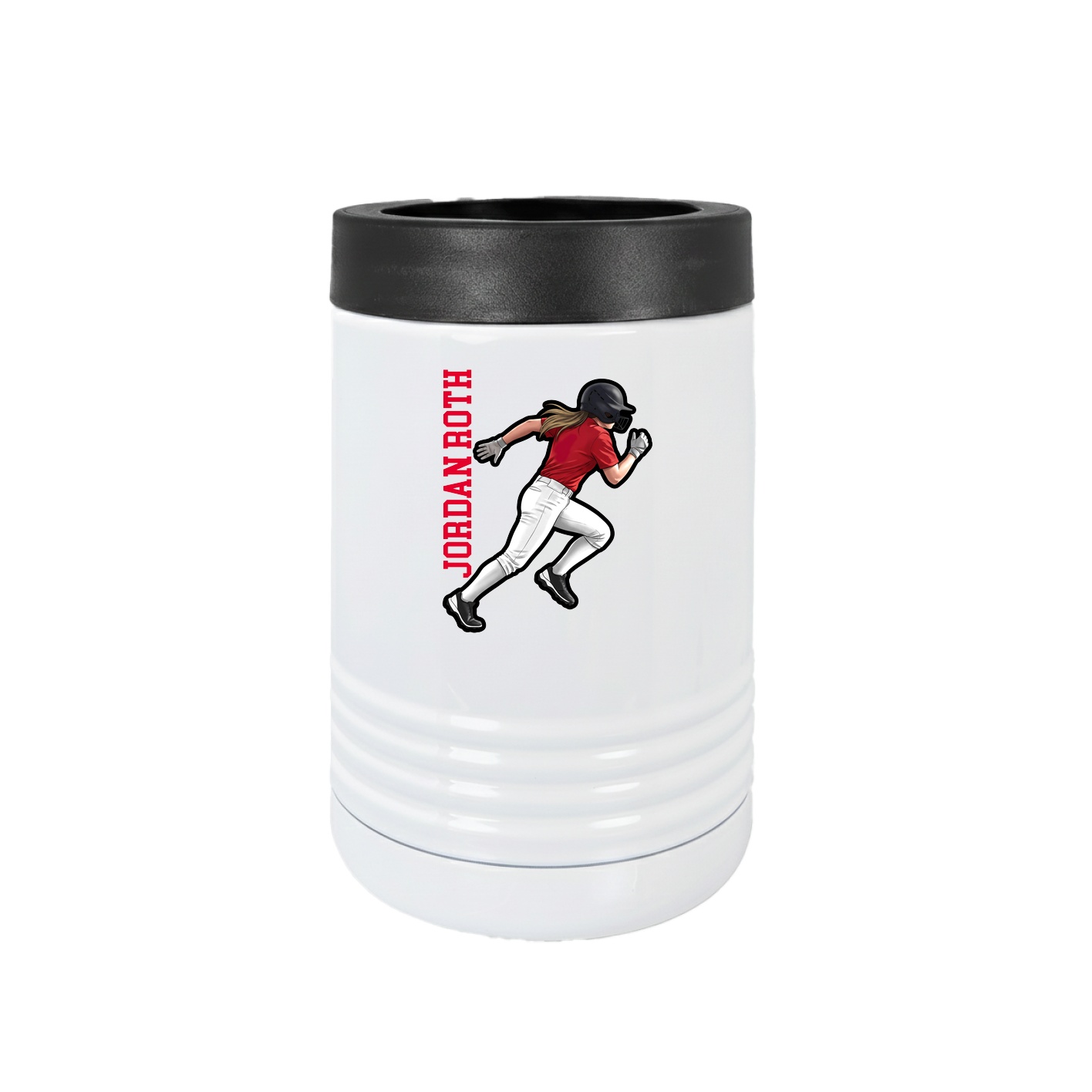 Beverage Holder — Name Vertical in White