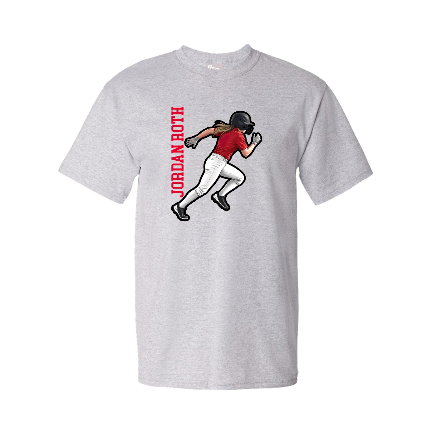 Tee — Name Vertical in Grey
