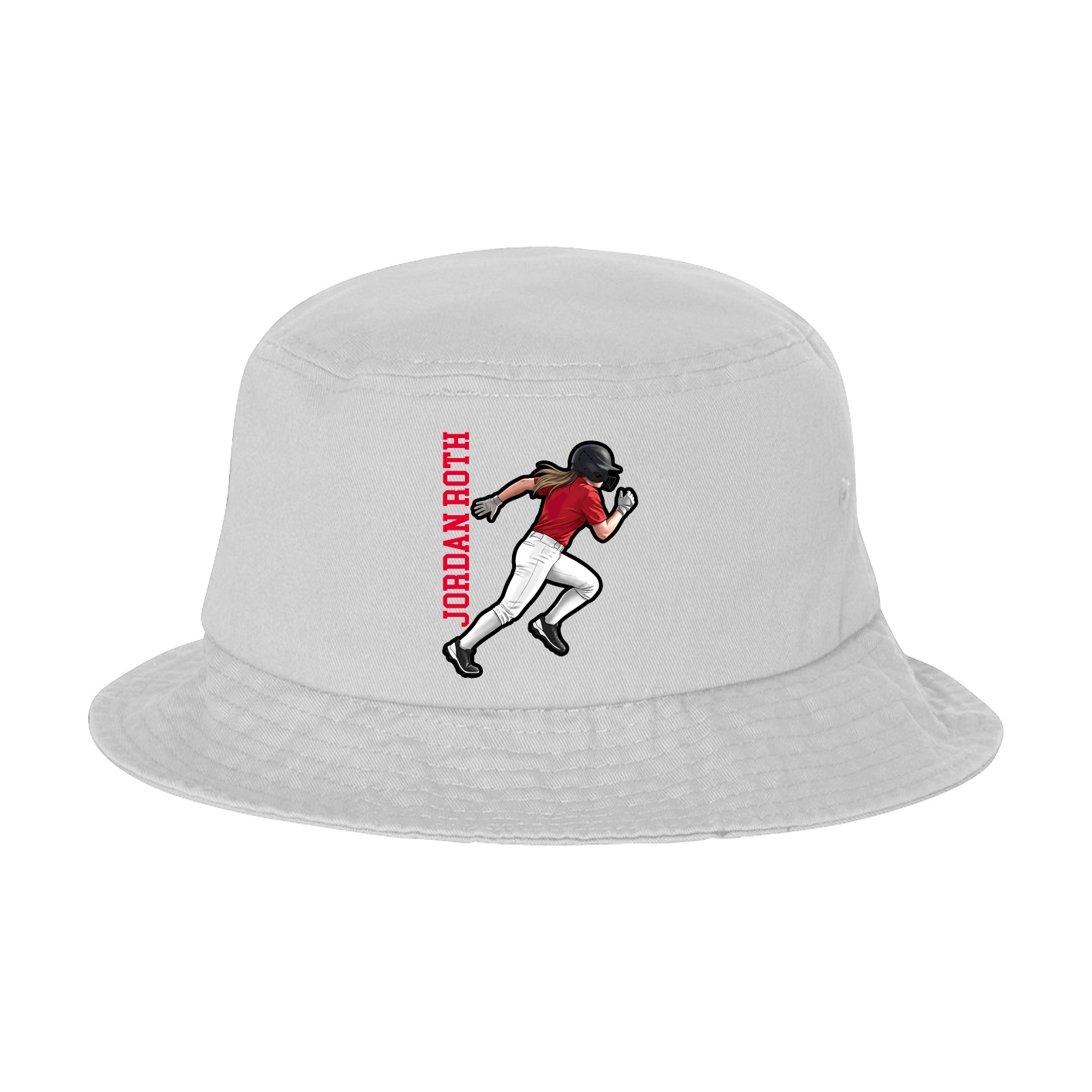 Bucket Cap — Name Vertical in White