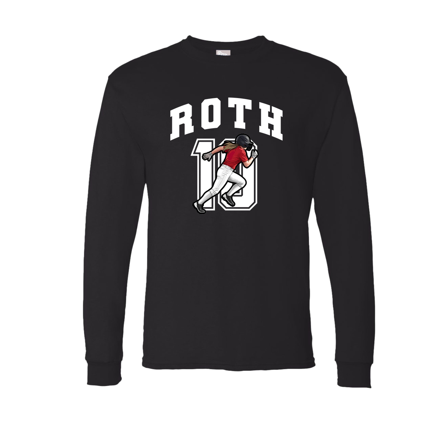 Long Sleeve Tee — Number in Black