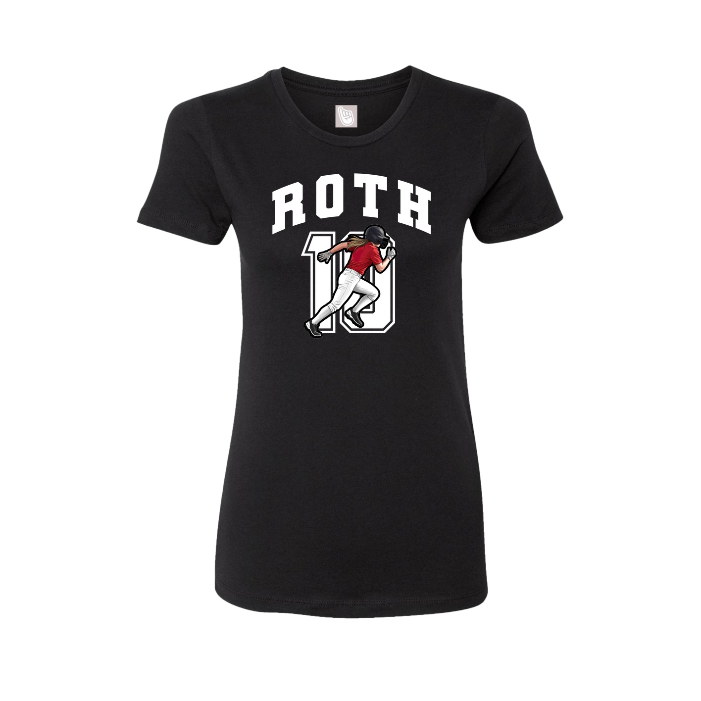 Fitted Women's Tee — Number in Black