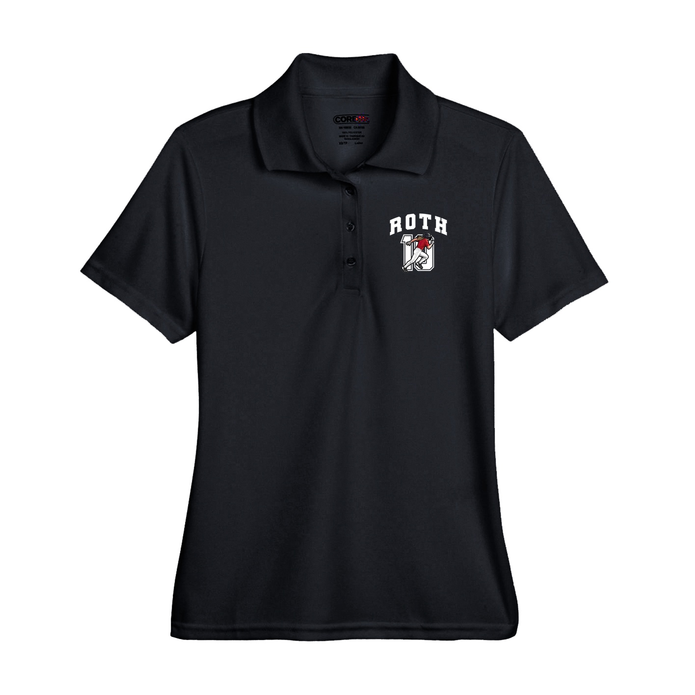Performance Polo — Number in Black