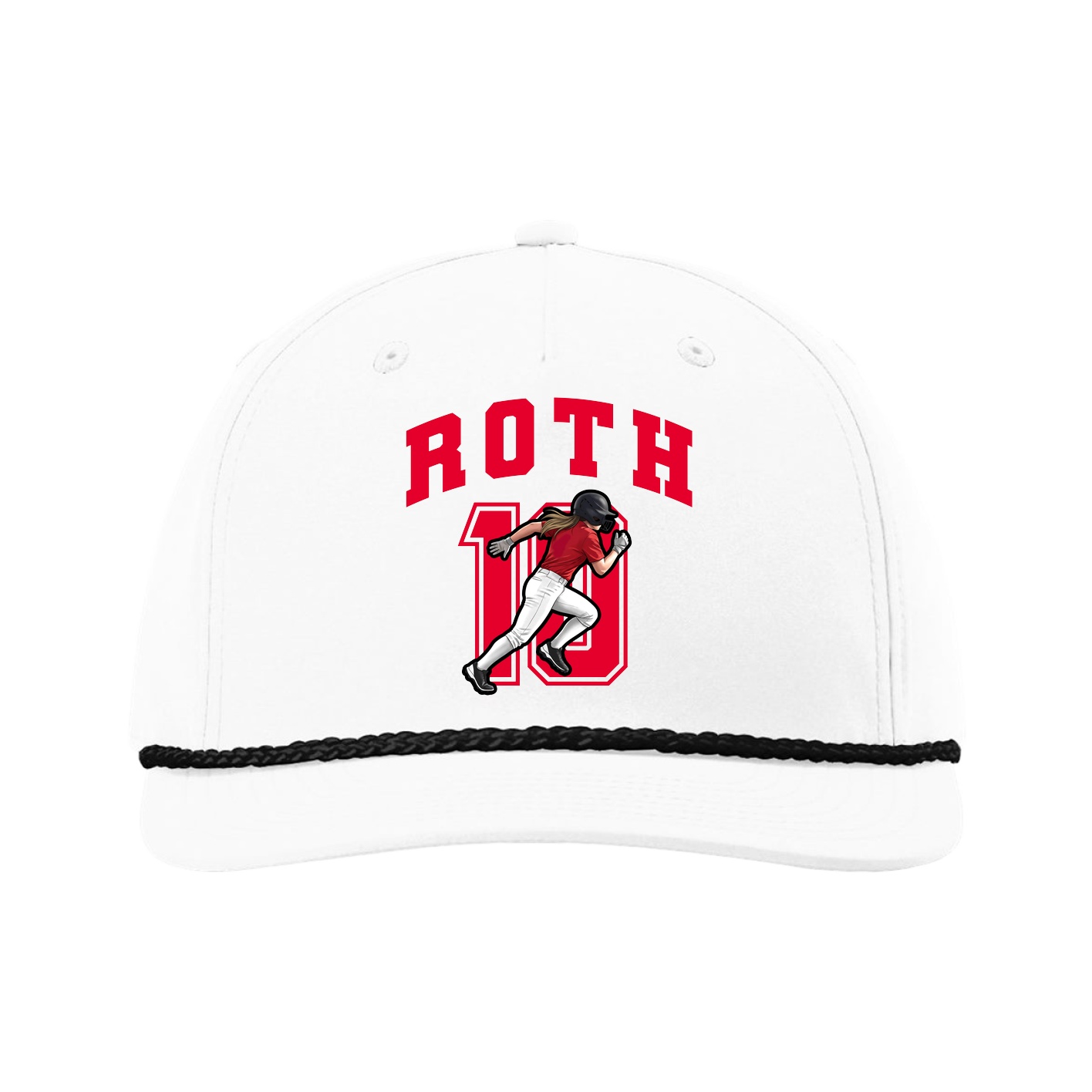 Five-Panel Classic Rope Cap — Number in White