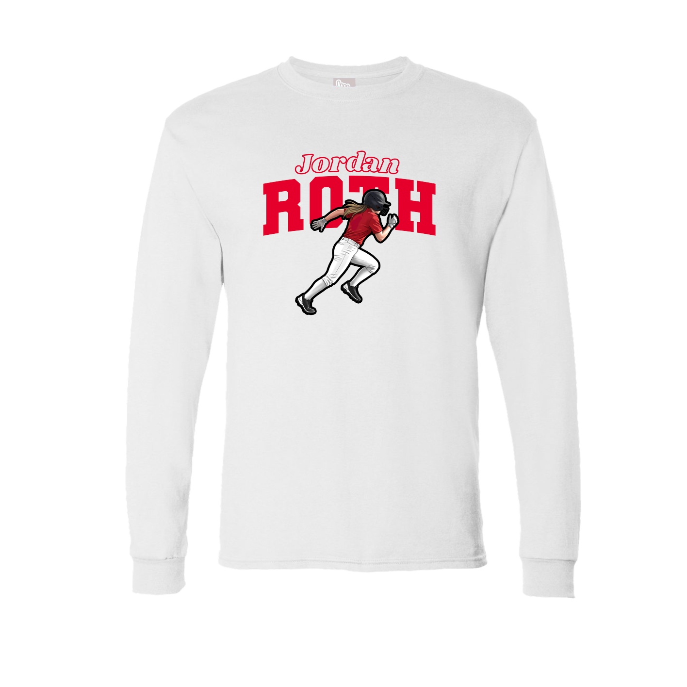 Long Sleeve Tee — Name Arch in White
