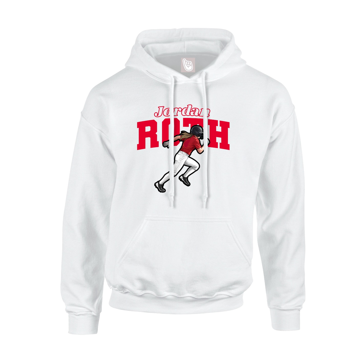 Hoodie — Name Arch in White