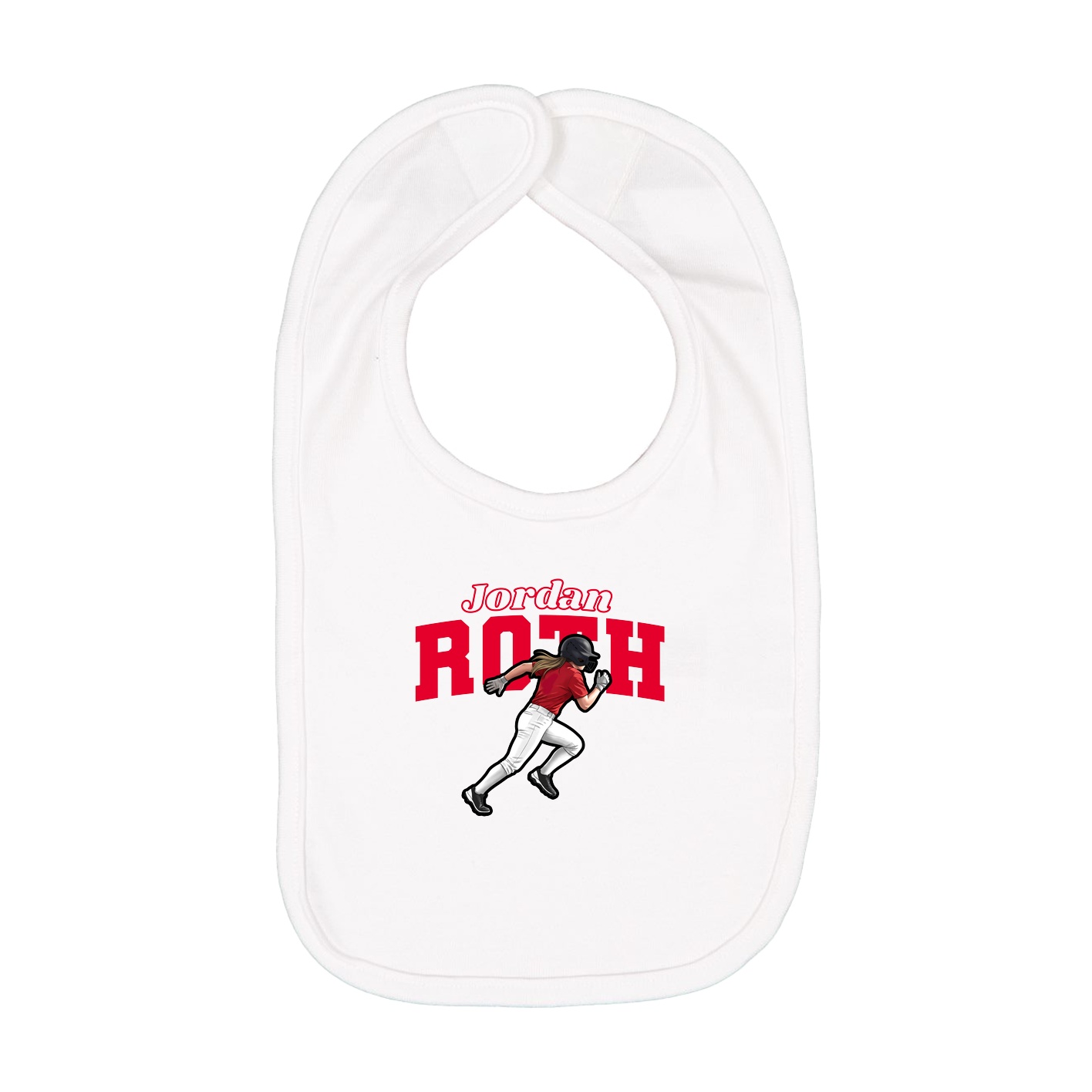 Infant Bib — Name Arch in White