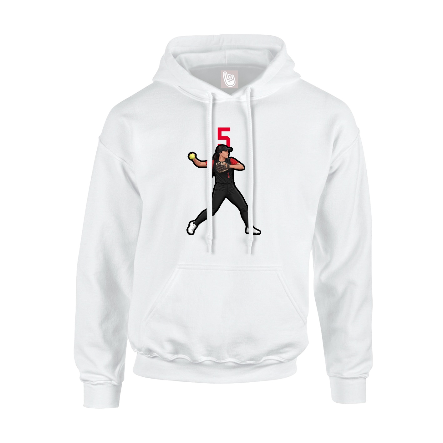 Youth Hoodie — Number Top in White