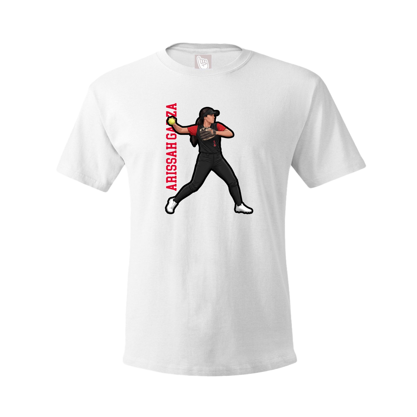 Youth Tee — Name Vertical in White