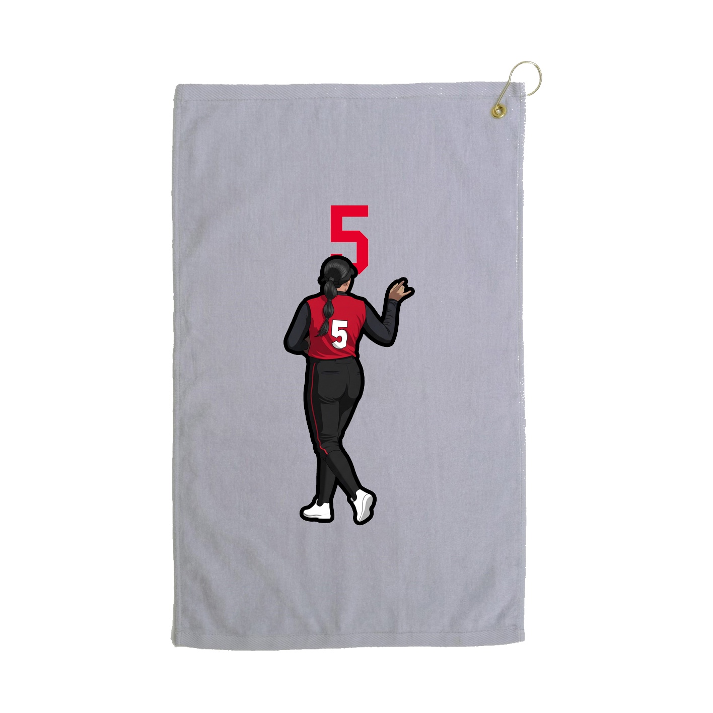 Golf Towel — Number Top in Grey