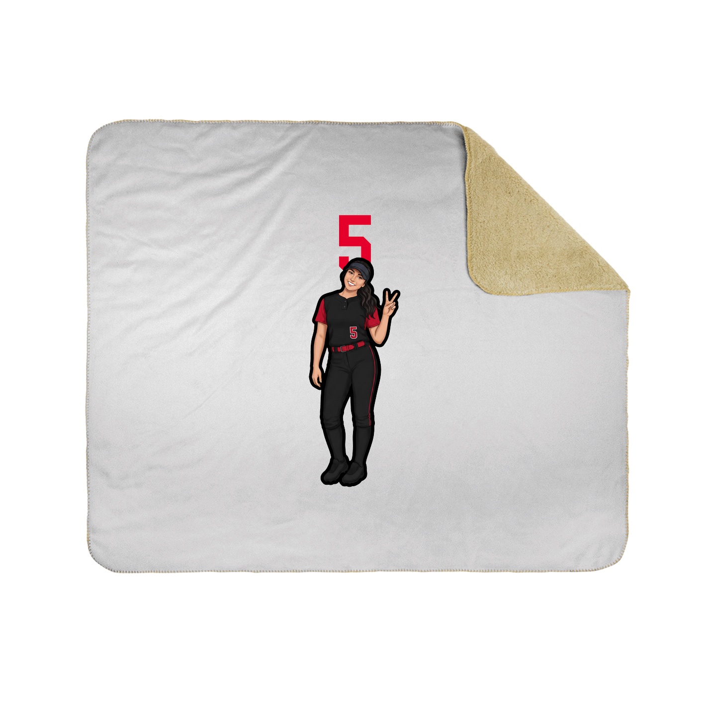 Throw Blanket — Number Top in White
