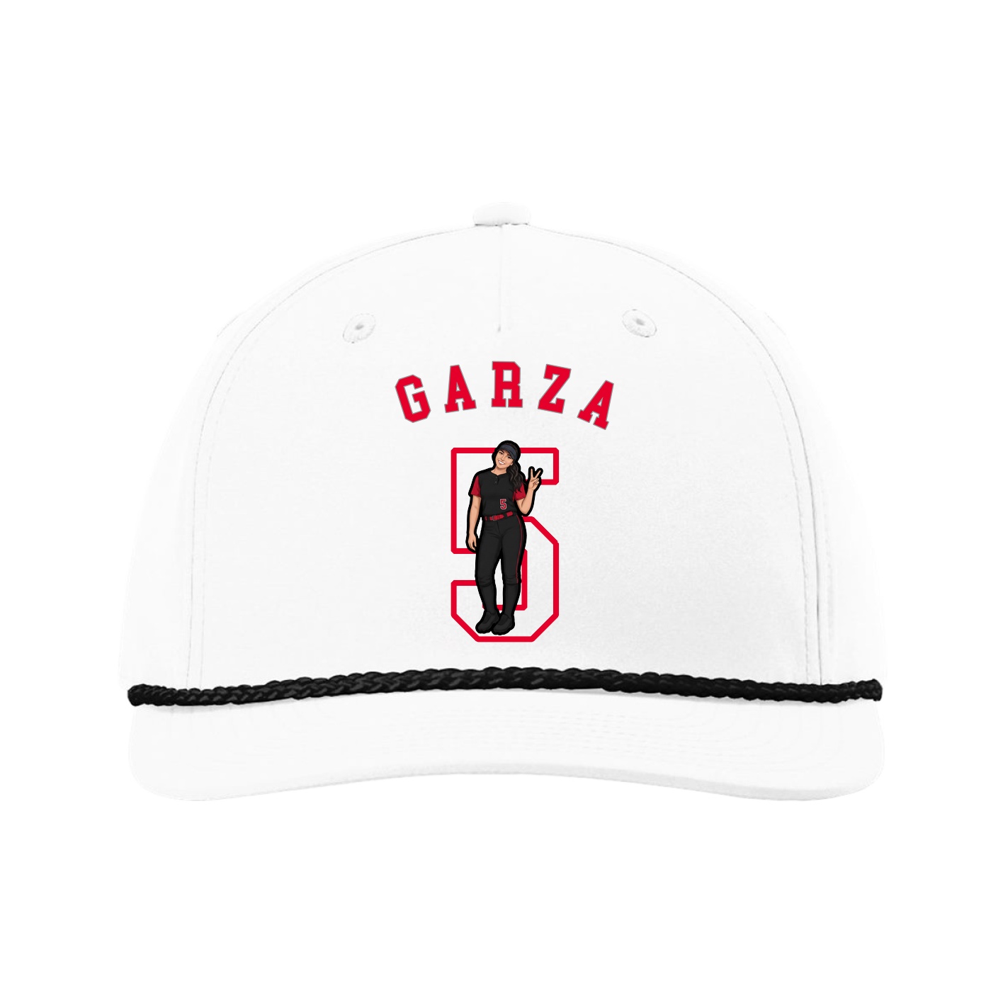 Five-Panel Classic Rope Cap — Shirsey Arch in White