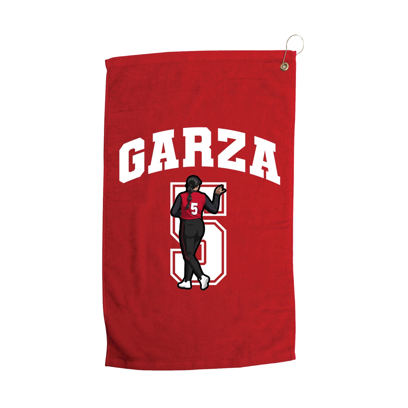 Golf Towel — Number in Red