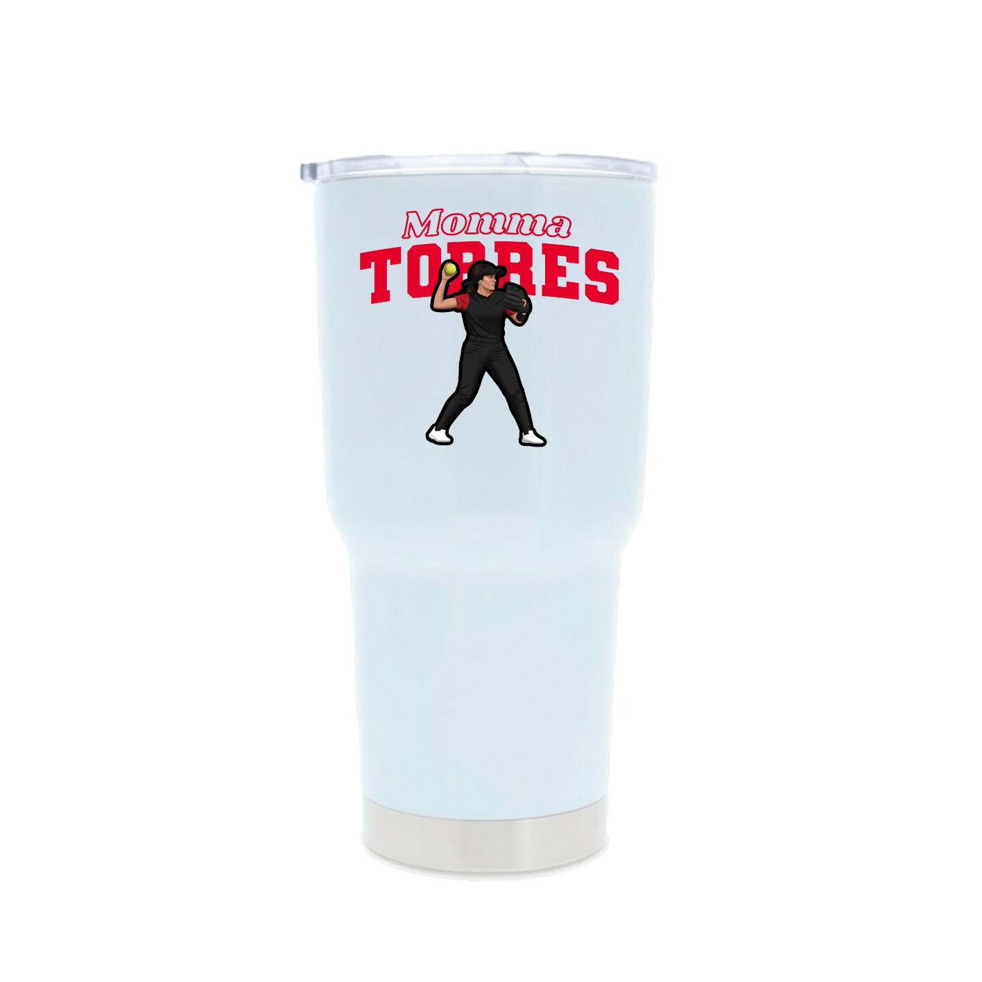 30oz Stainless Steel Tumbler — Mothers Day Block in White