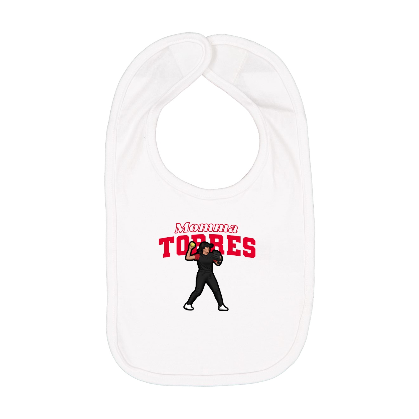 Infant Bib — Mothers Day Block in White