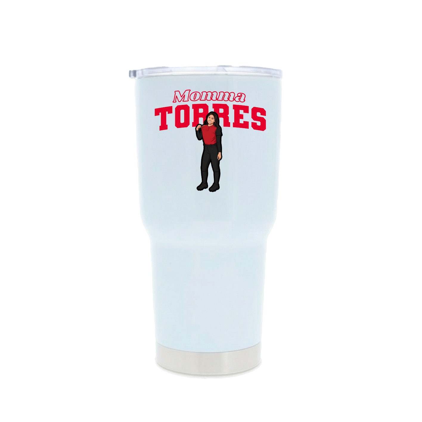 30oz Stainless Steel Tumbler — Mothers Day Block in White