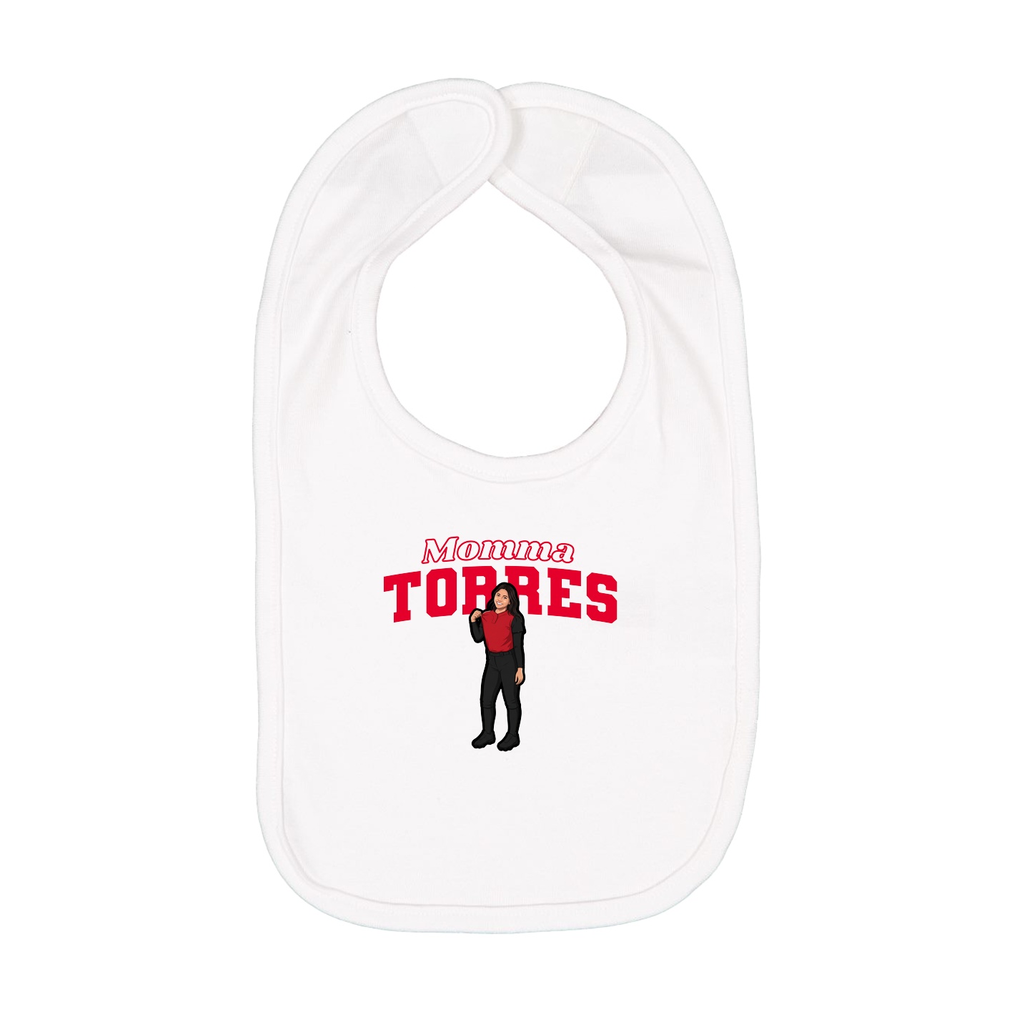 Infant Bib — Mothers Day Block in White