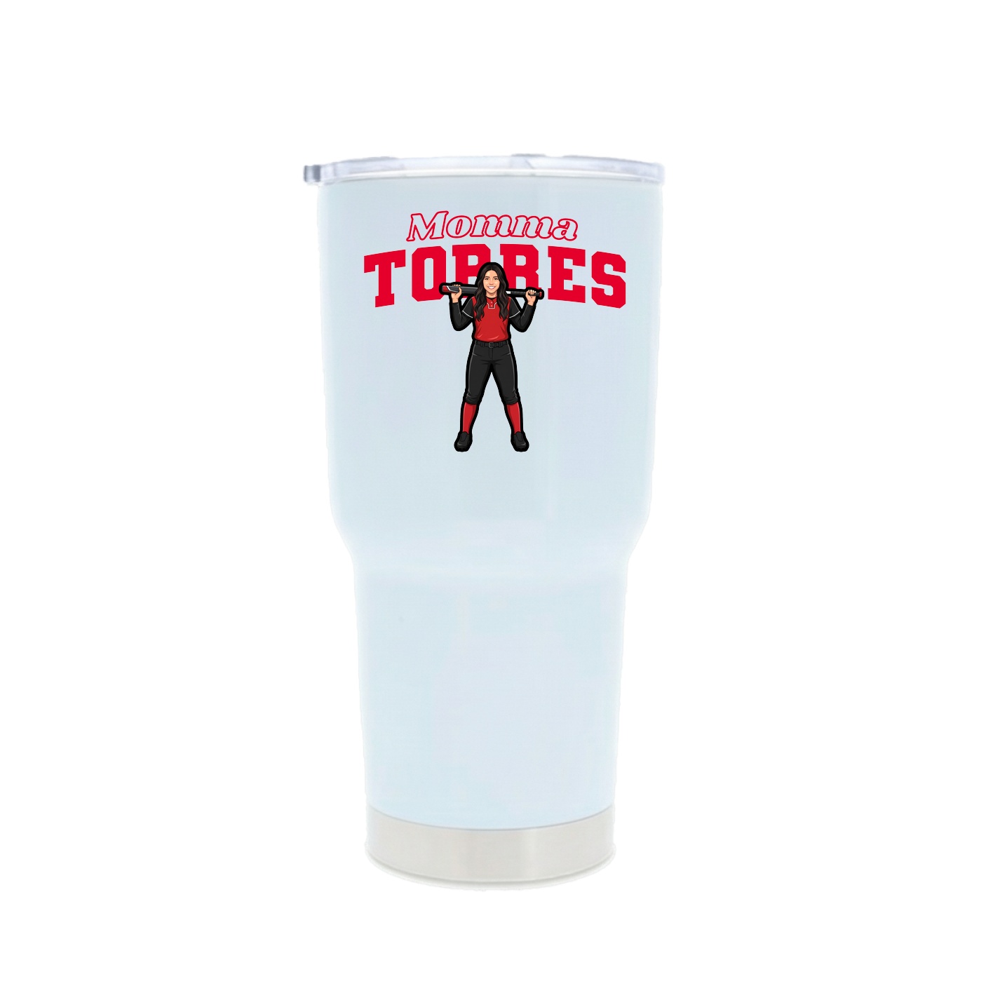 30oz Stainless Steel Tumbler — Mothers Day Block in White