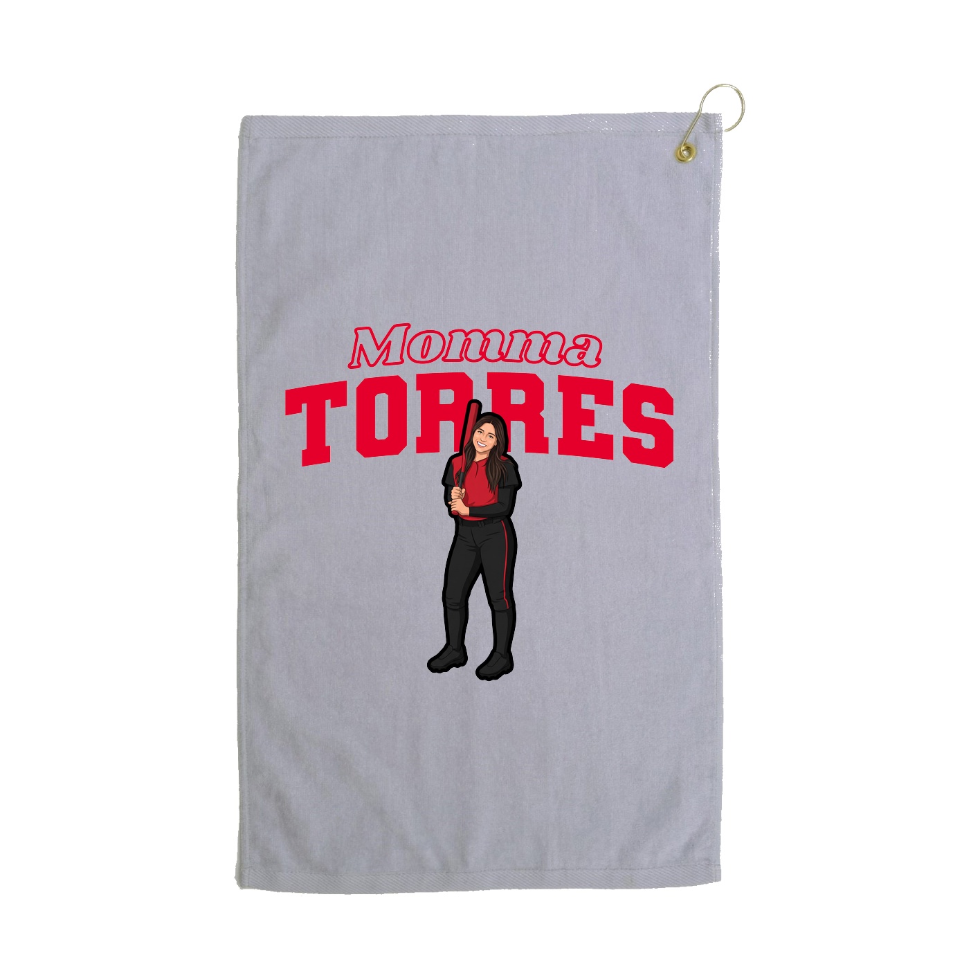 Golf Towel — Mothers Day Block in Grey