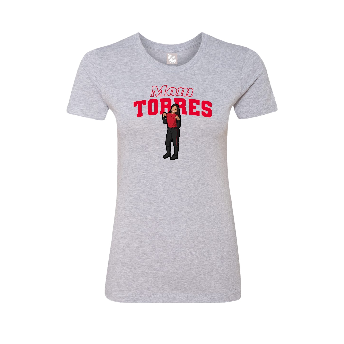 Womens Tee — Mothers Day Block in Grey