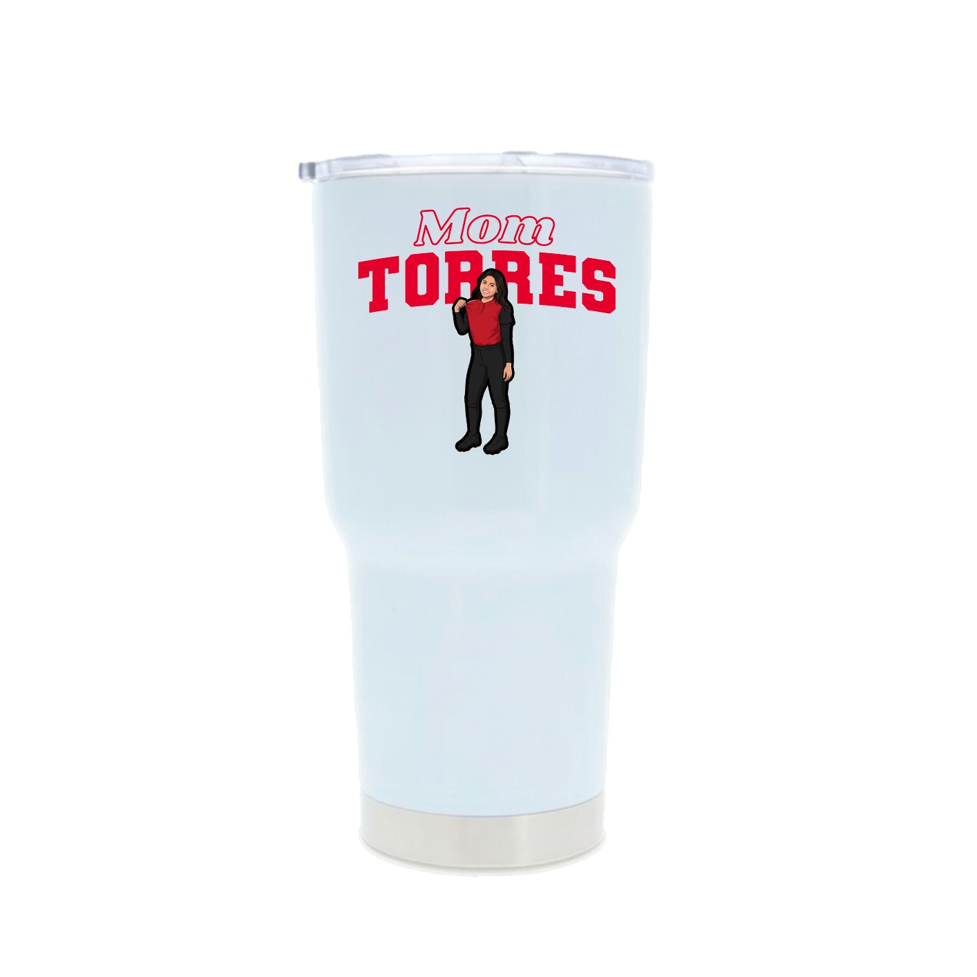 30oz Stainless Steel Tumbler — Mothers Day Block in White