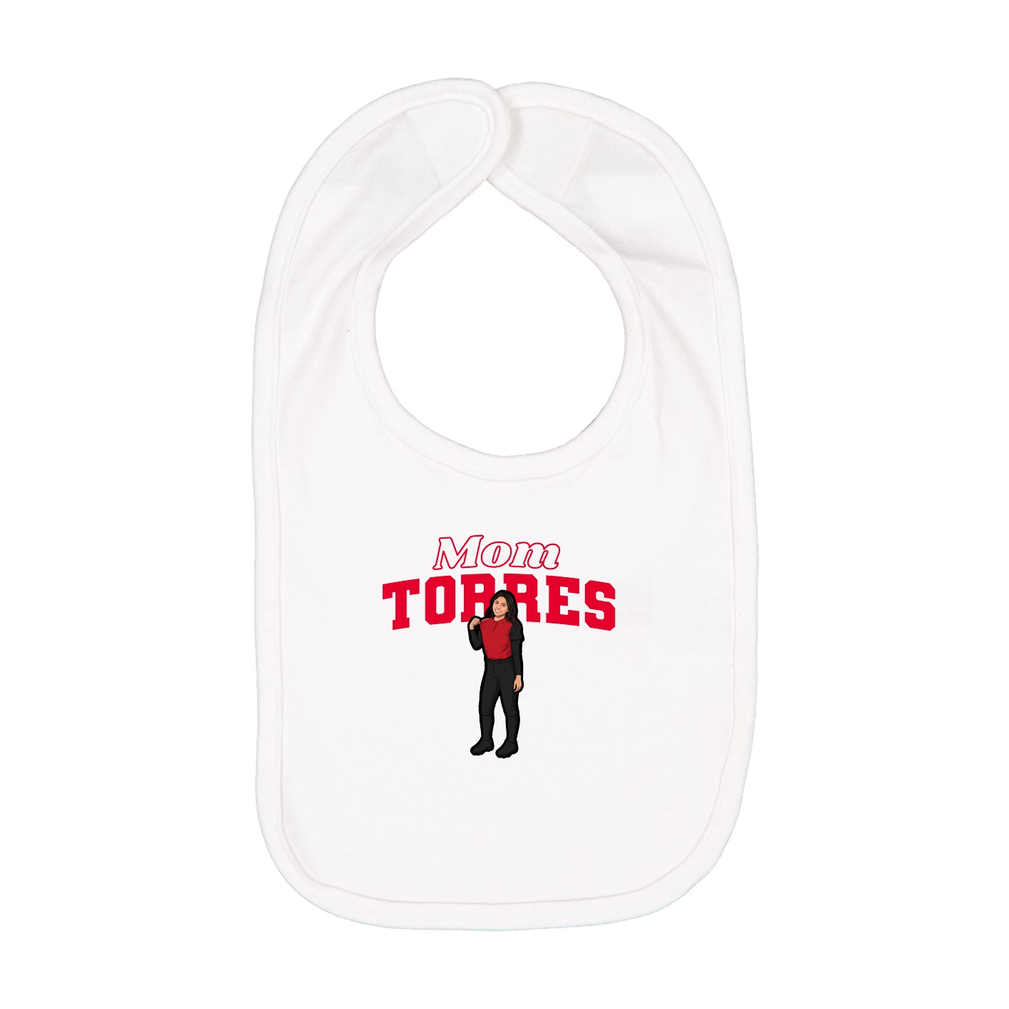 Infant Bib — Mothers Day Block in White