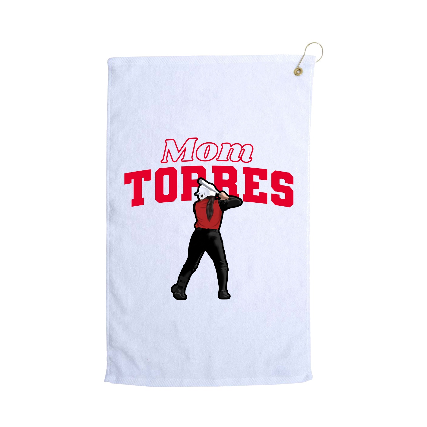Golf Towel — Mothers Day Block in White