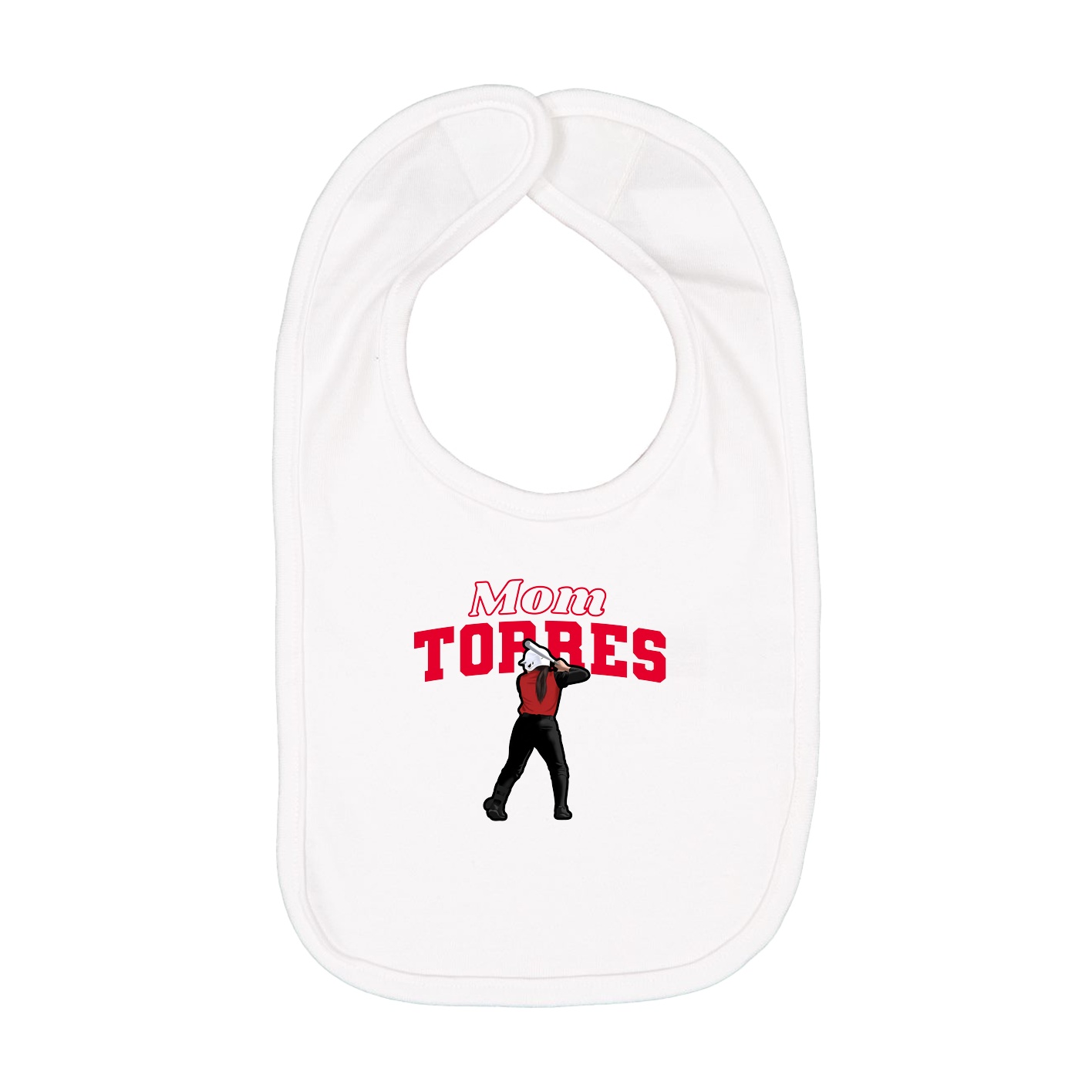 Infant Bib — Mothers Day Block in White