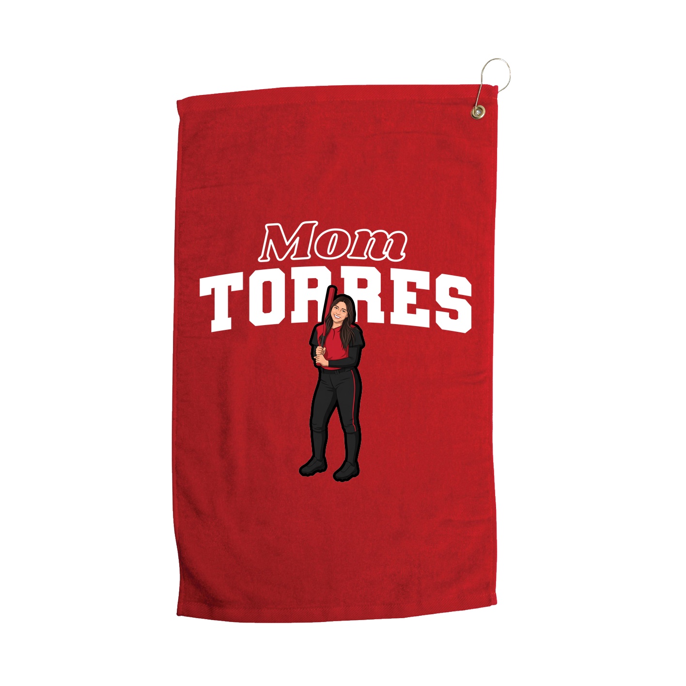 Golf Towel — Mothers Day Block in Red