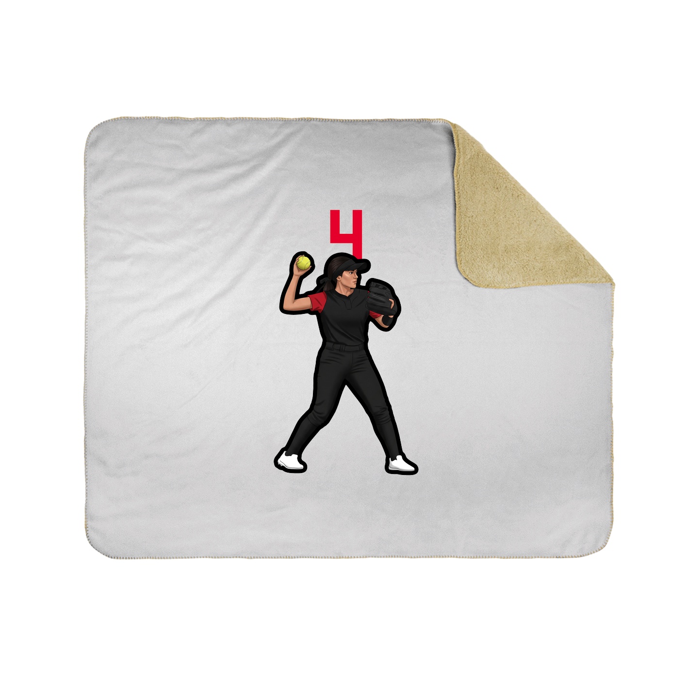 Throw Blanket — Number Top in White