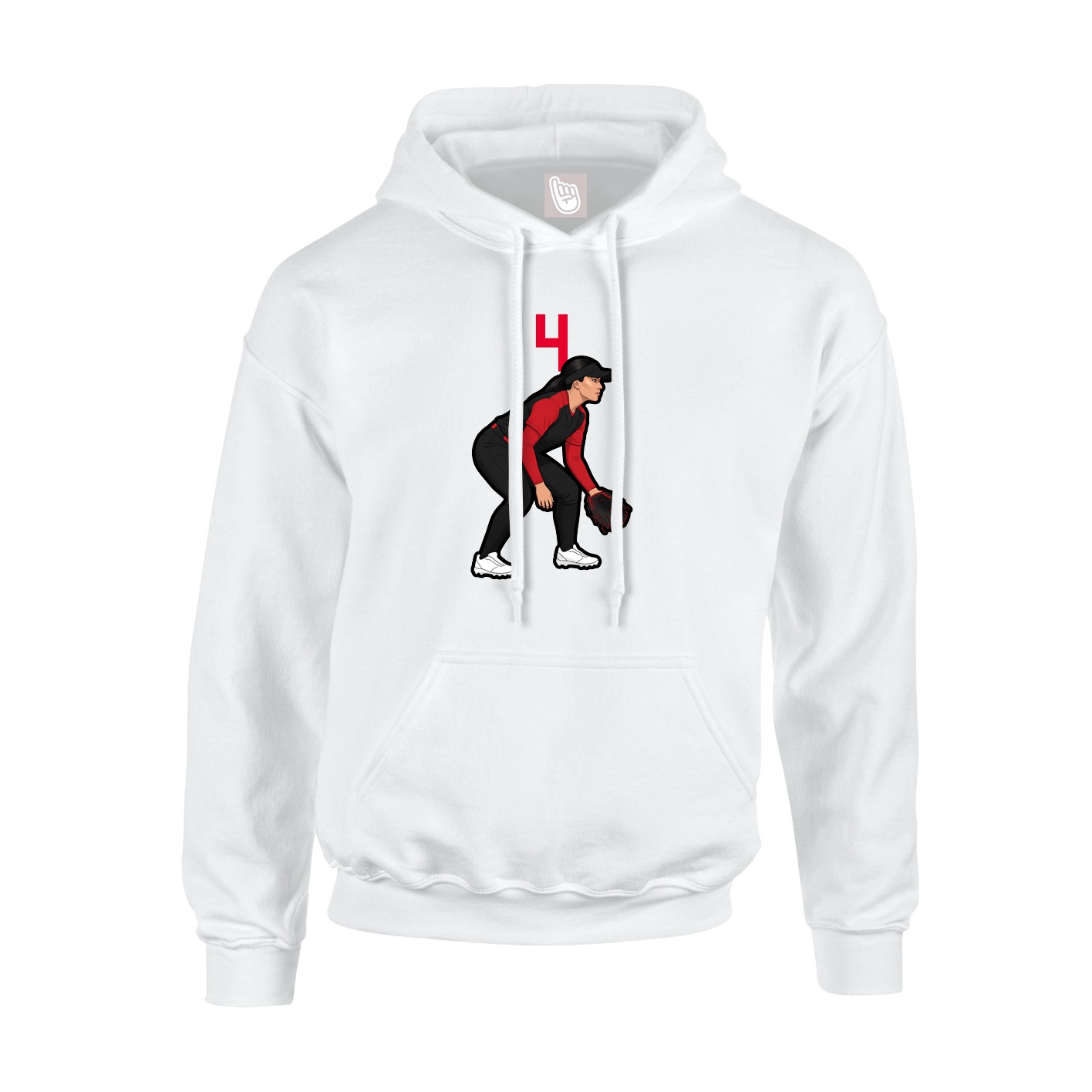 Youth Hoodie — Number Top in White
