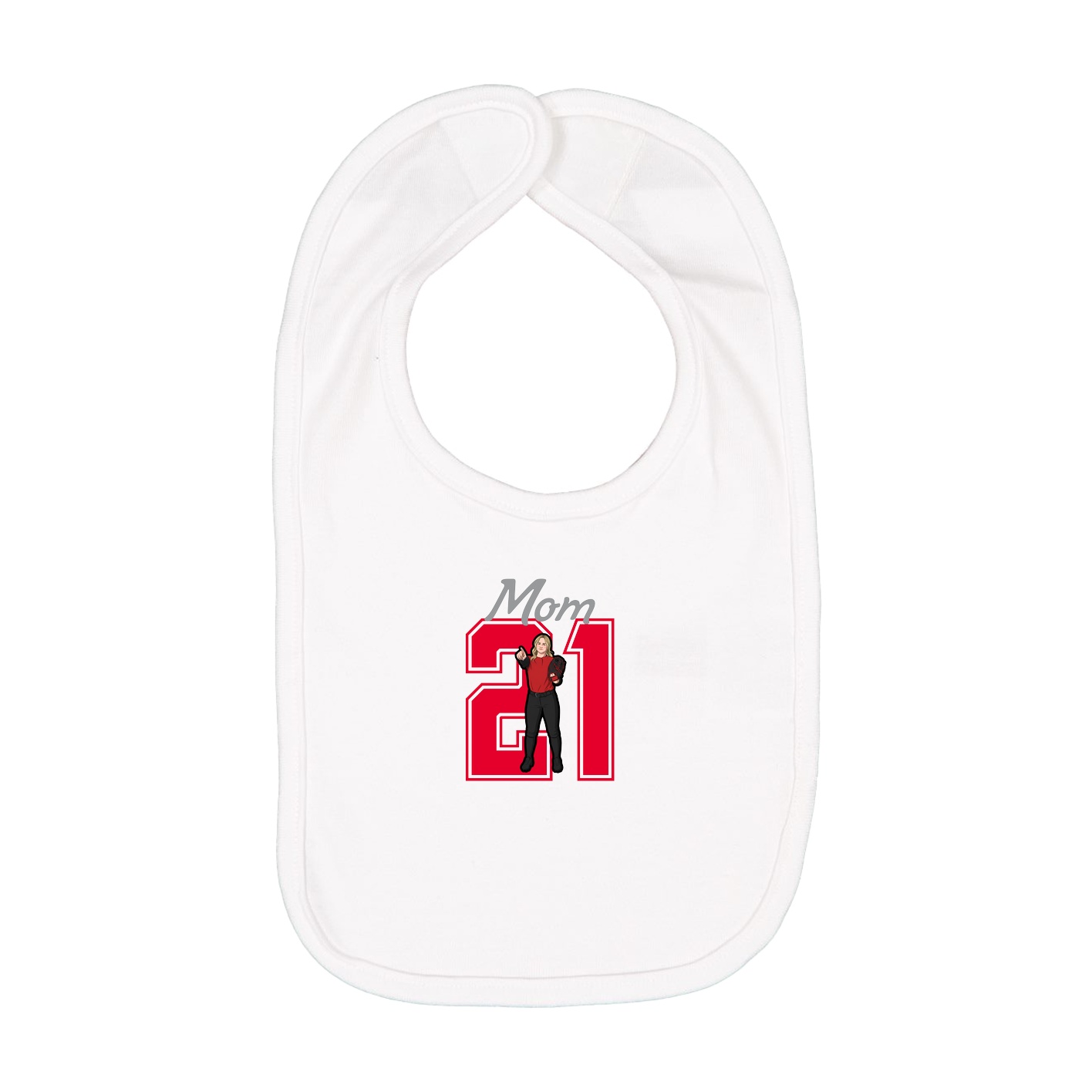 Infant Bib — Mothers Day Shirsey in White