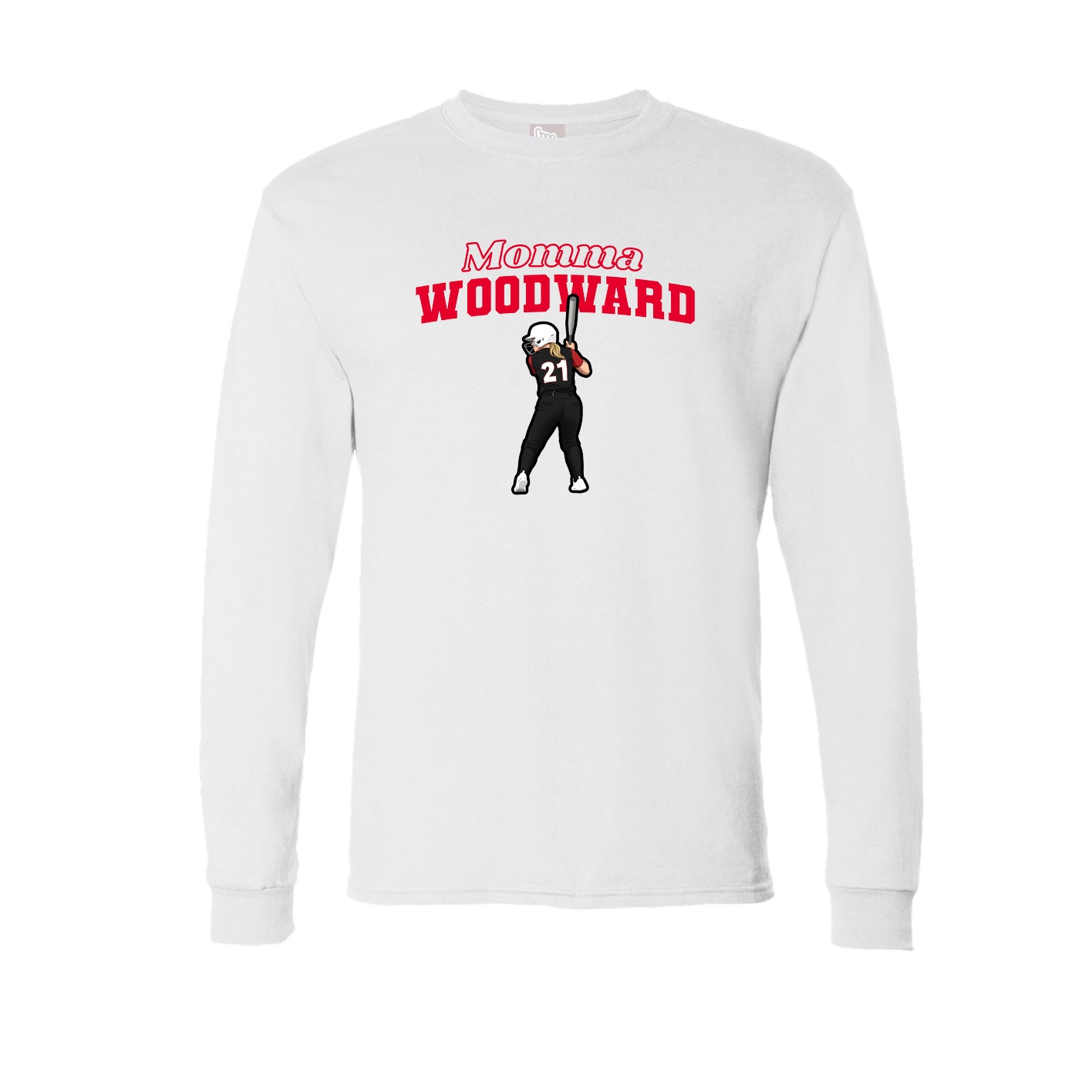 Long Sleeve Tee — Mothers Day Block in White