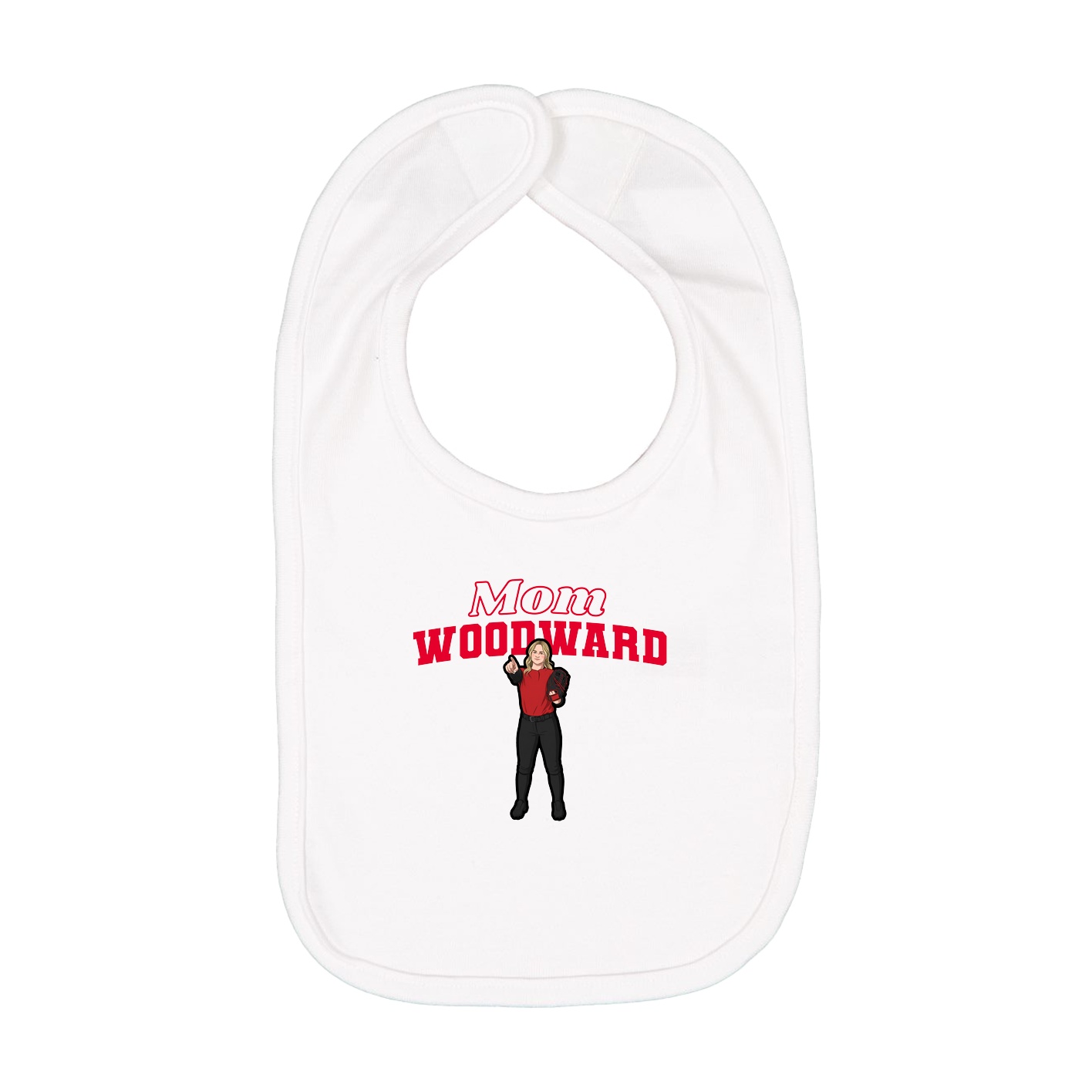 Infant Bib — Mothers Day Block in White