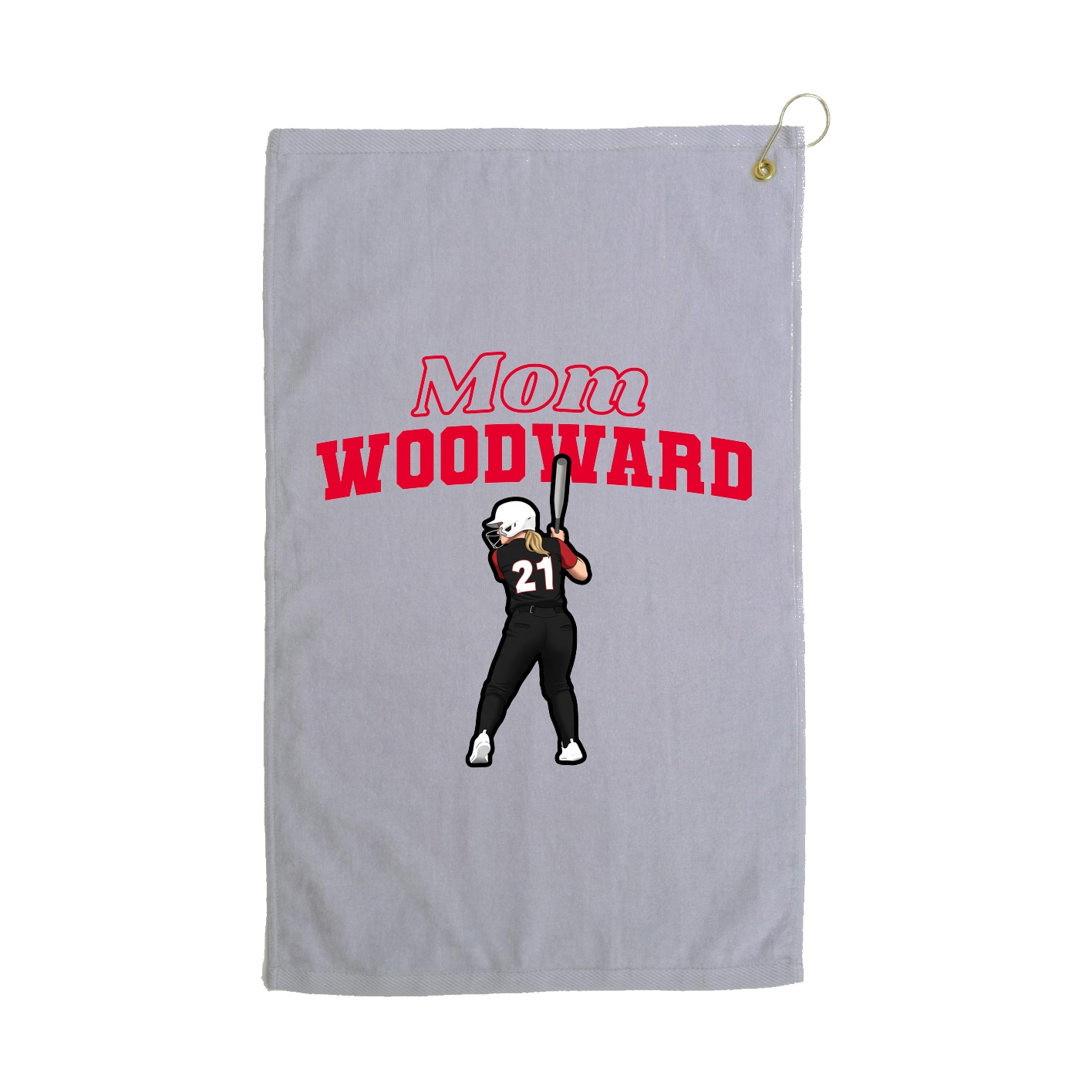 Golf Towel — Mothers Day Block in Grey