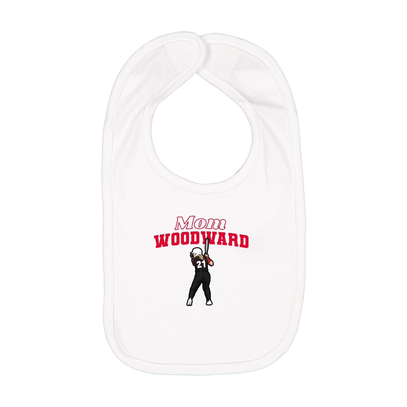 Infant Bib — Mothers Day Block in White