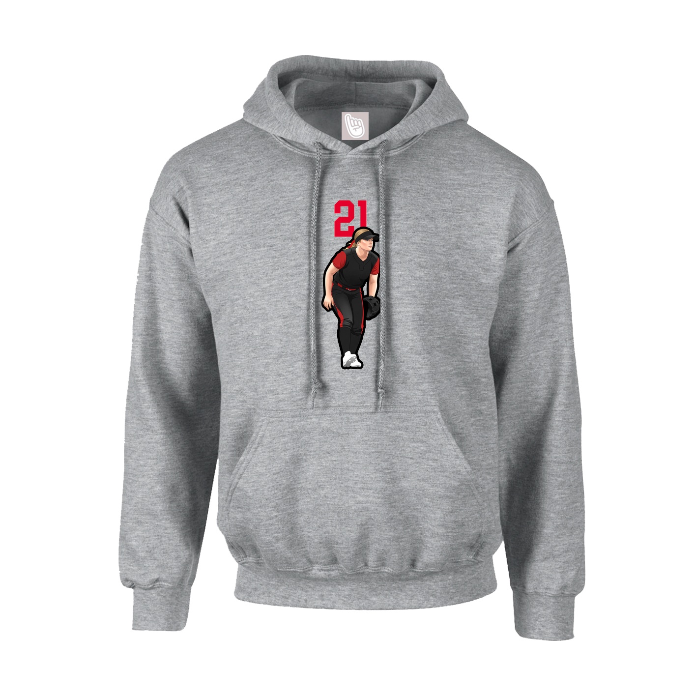 Youth Hoodie — Number Top in Grey