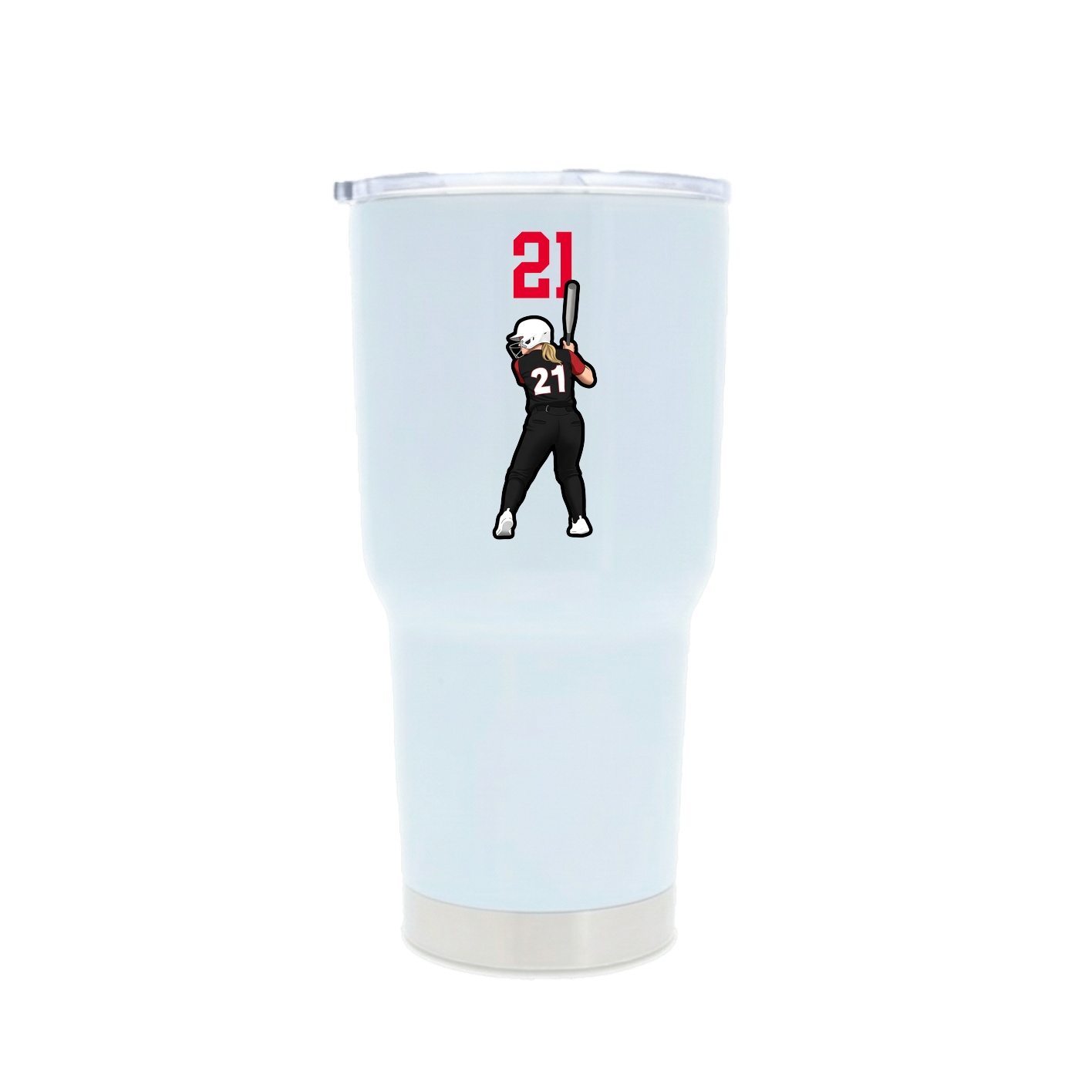 30oz Stainless Steel Tumbler — Number Top in White