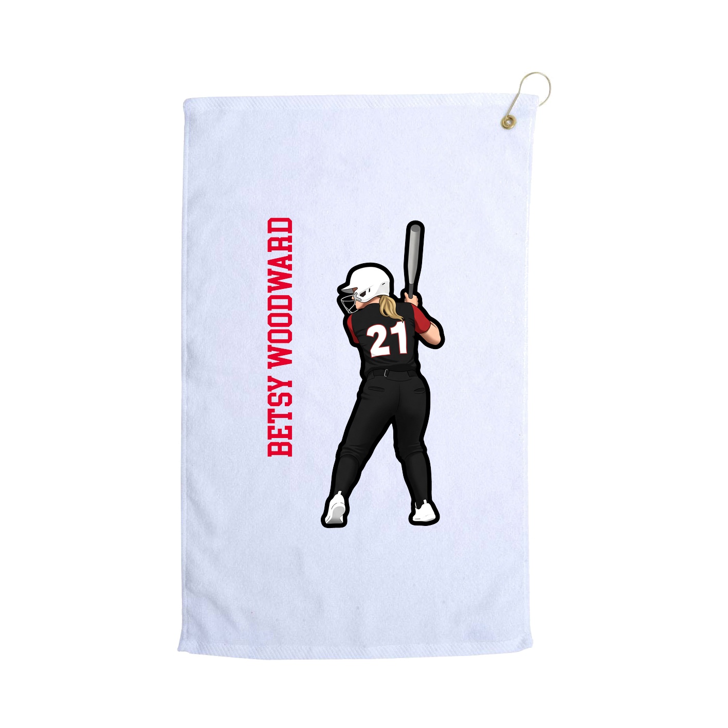 Golf Towel — Name Vertical in White
