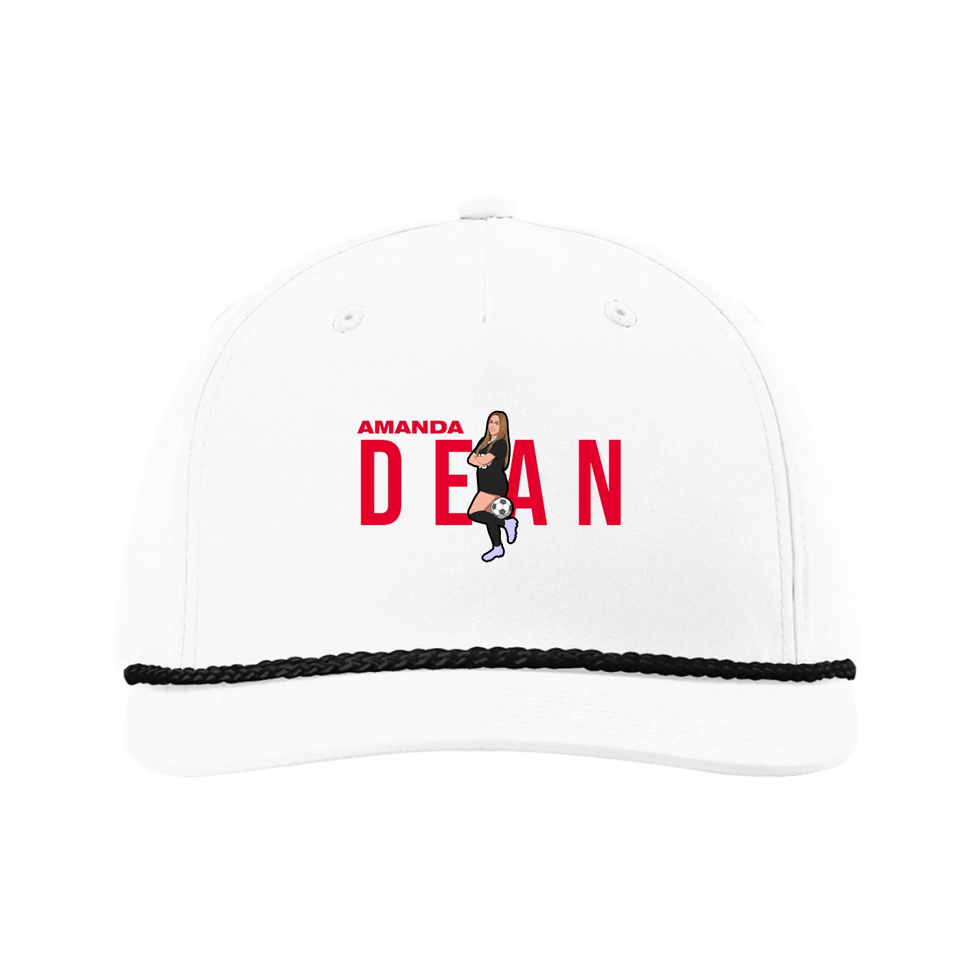 Five-Panel Classic Rope Cap — Player Name in White