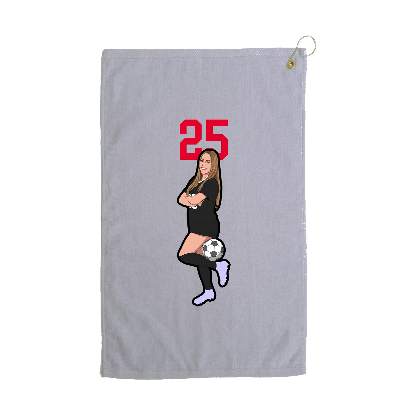 Golf Towel — Number Top in Grey