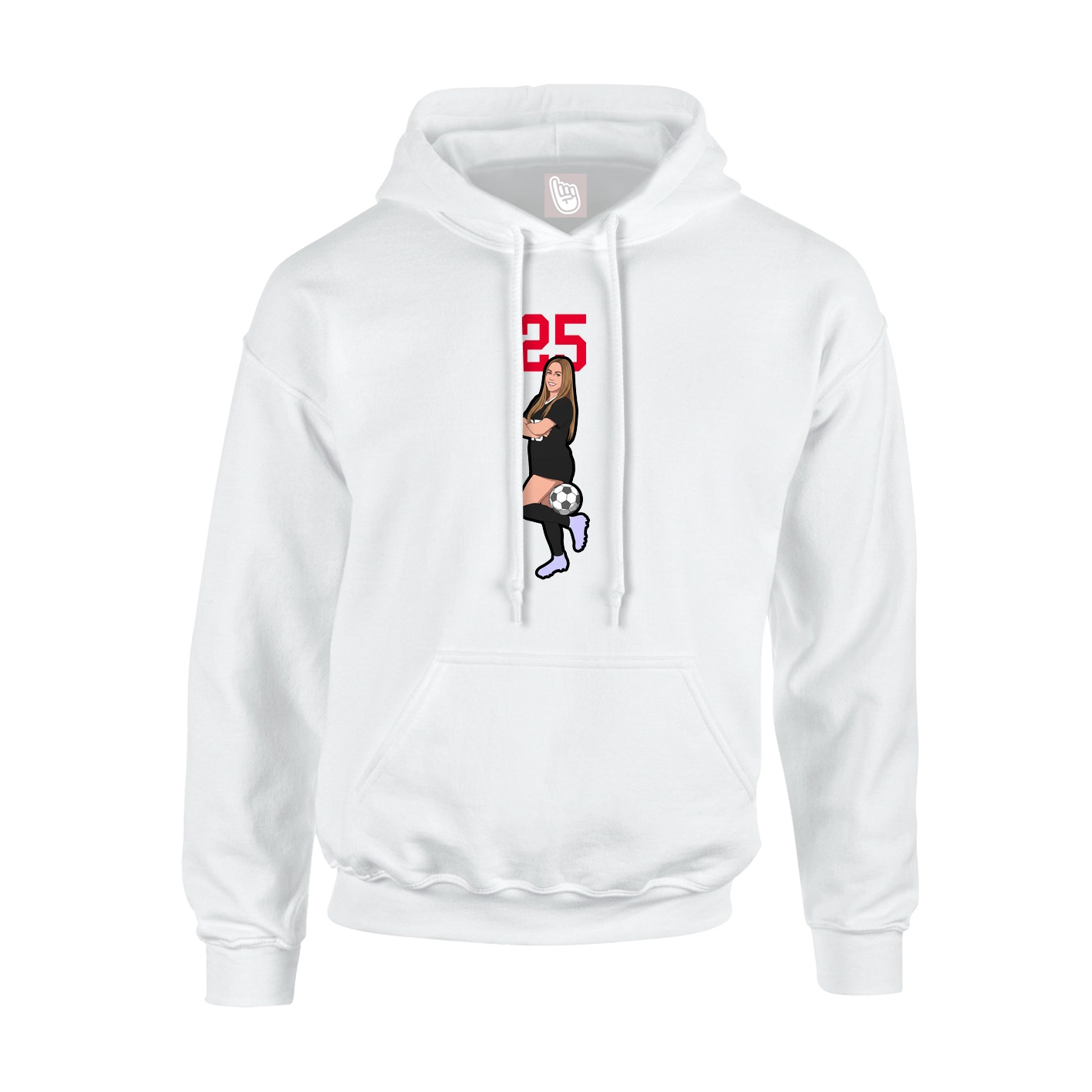 Youth Hoodie — Number Top in White