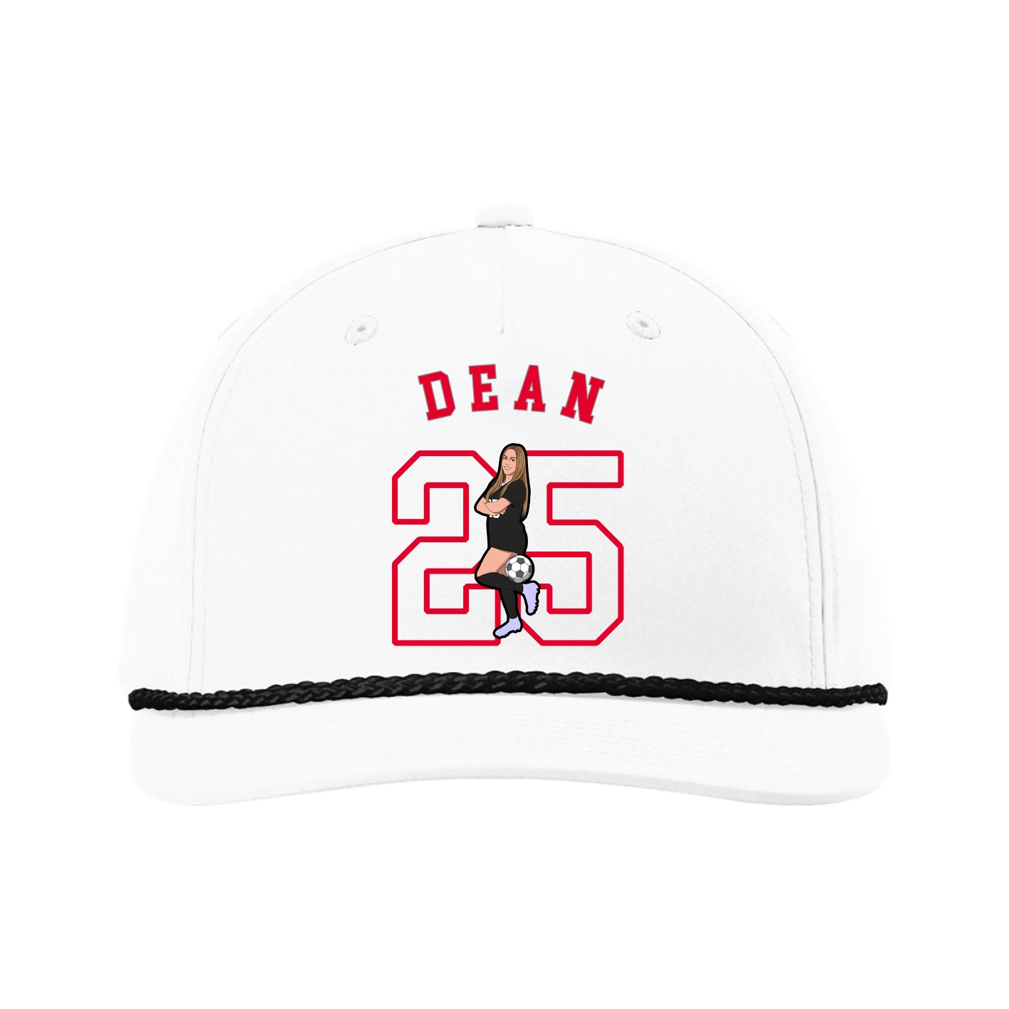 Five-Panel Classic Rope Cap — Shirsey Arch in White