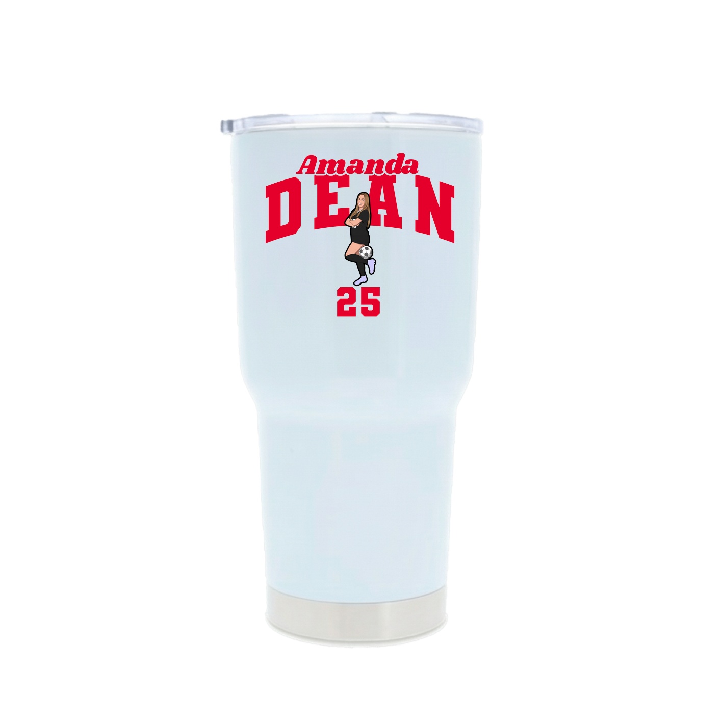 30oz Stainless Steel Tumbler — Signature Arch in White