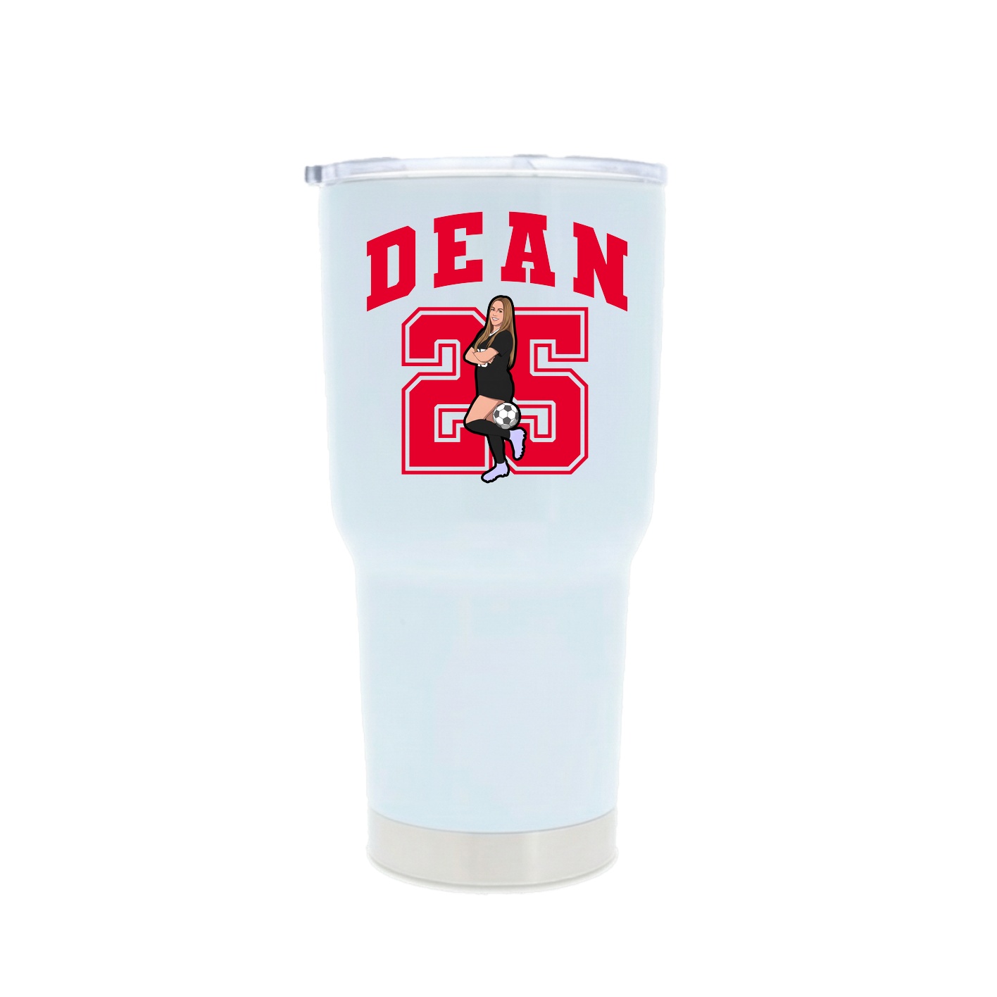 30oz Stainless Steel Tumbler — Number in White