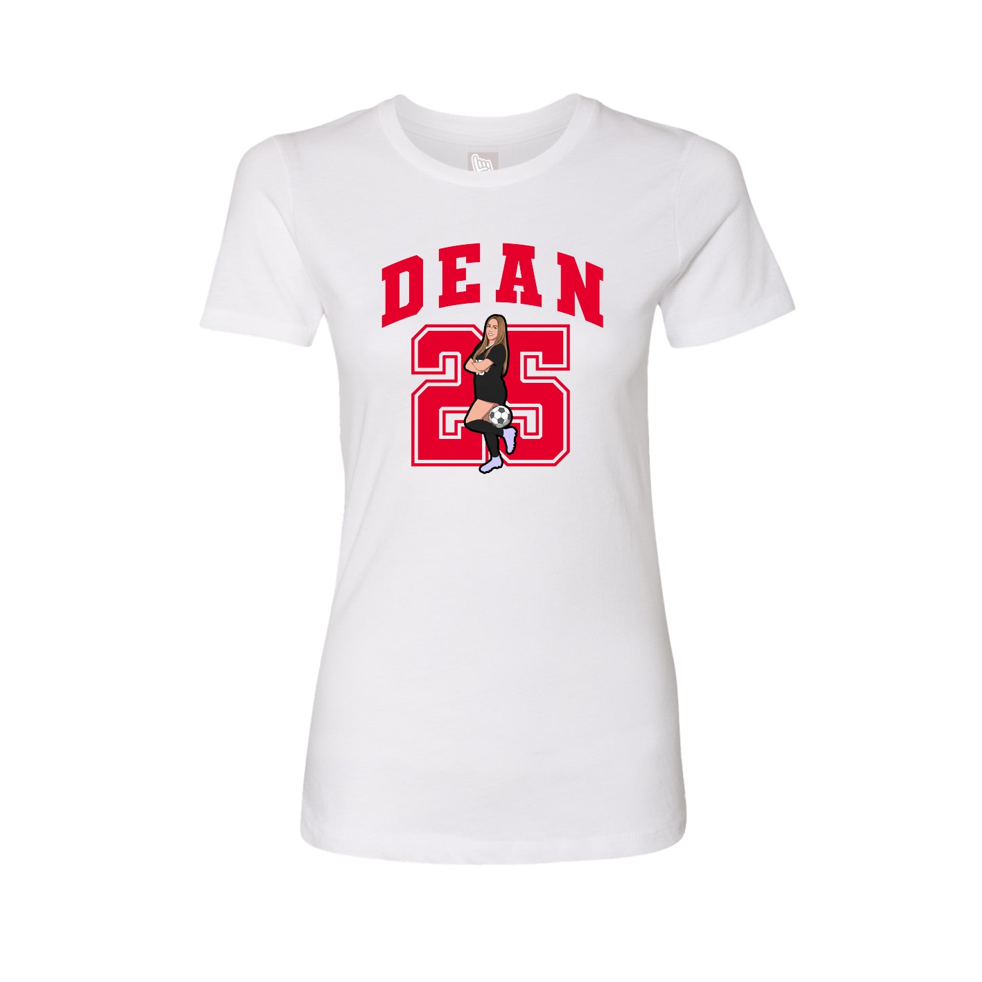 Fitted Women's Tee — Number in White