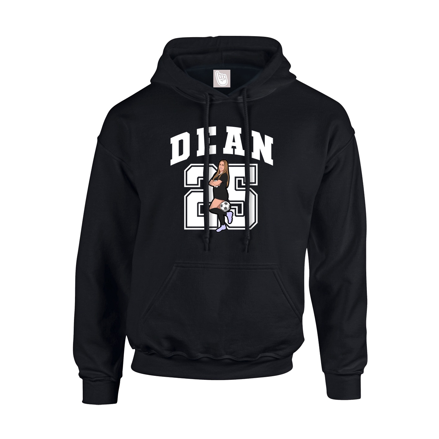 Youth Hoodie — Number in Black